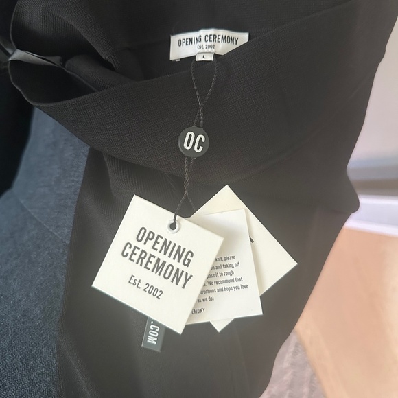 NWT - Opening Ceremony Black BodyCon Stretch Skirt with Side Ruffles - Size L - Picture 2 of 13